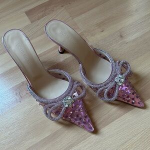 Mach & Mach pink sparkling heel.  Made in Italy.